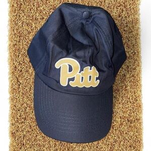 Pitt Navy Baseball Cap with Gold Script Logo